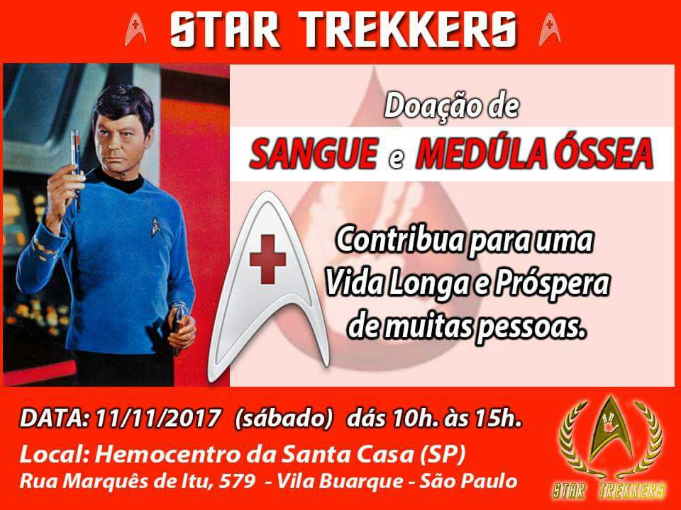Doação - Sangue e Medula Óssea do Star Trekkers