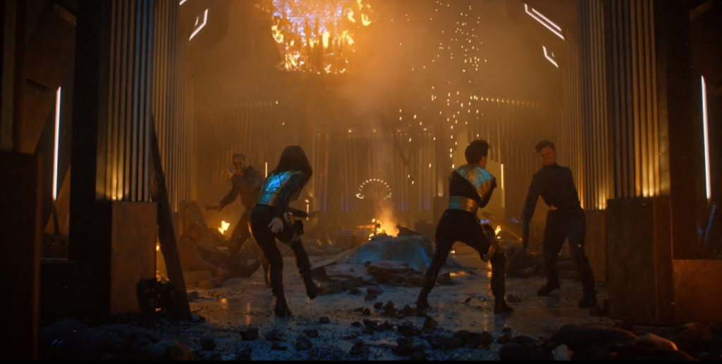 Star Trek Discovery S01E13 What’s Past is Prologue - Burnham Lorca Landry e Georgiou lutando como Martrix
